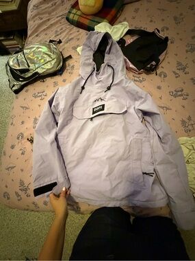DOPE Lavender Pullover Anorak with Black Trim